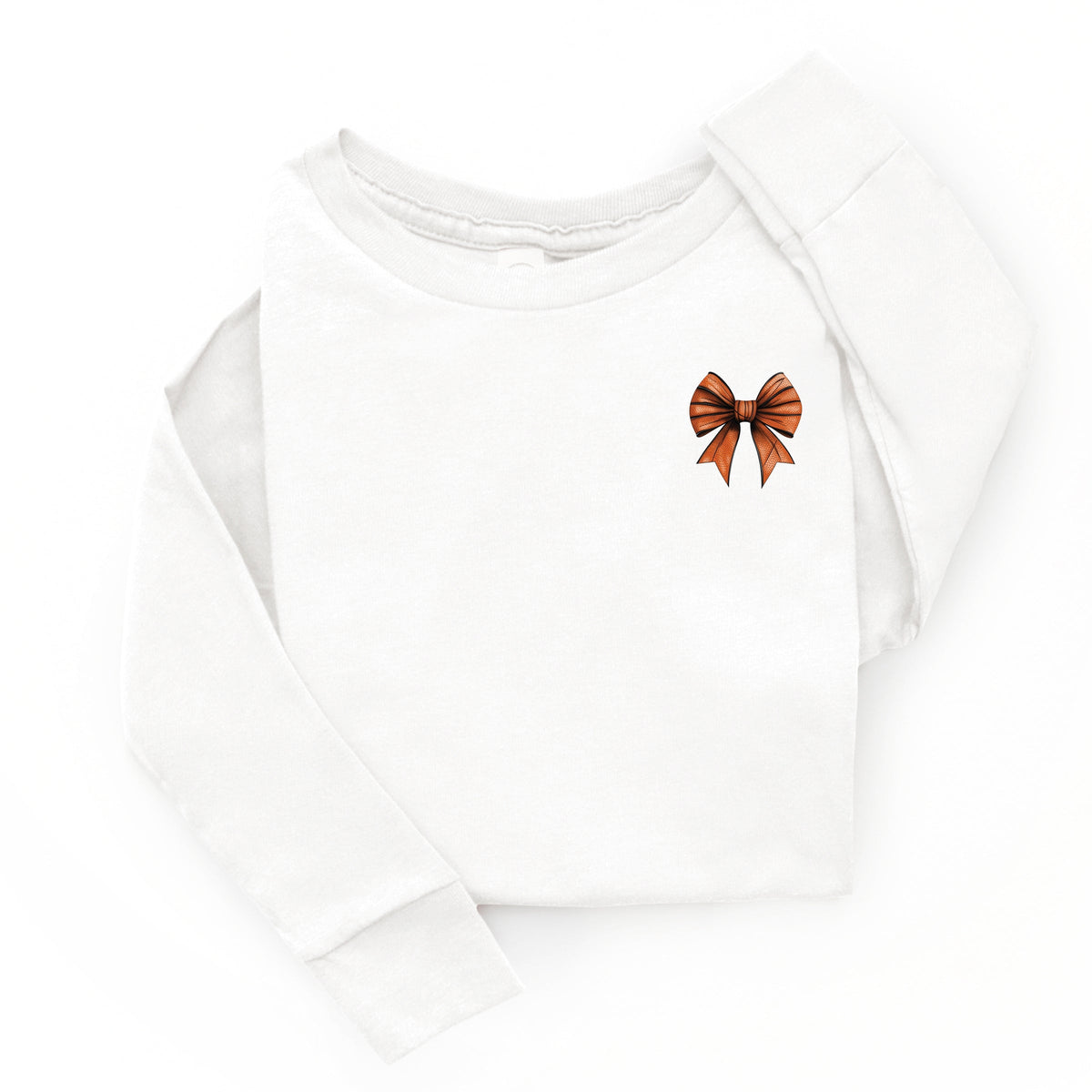 Basketball Game Day Stacked Coquette Front and Back Design - Youth Long Sleeve Graphic T-Shirt
