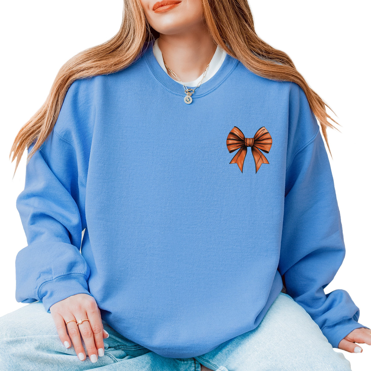 Basketball Game Day Stacked Coquette Front and Back Design -  Women's Graphic Sweatshirt