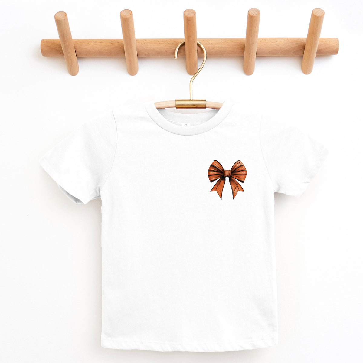 Basketball Game Day Stacked Coquette Front and Back Design - Youth Short Sleeve Graphic T-Shirt