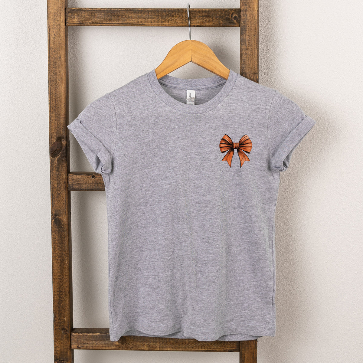 Basketball Game Day Stacked Coquette Front and Back Design - Youth Short Sleeve Graphic T-Shirt