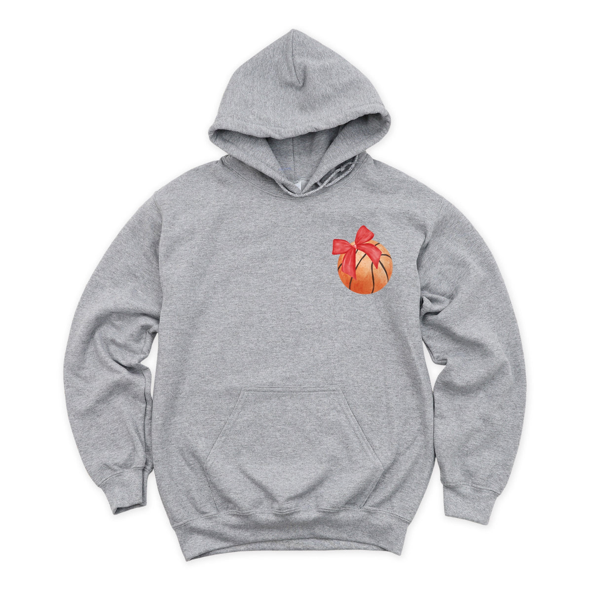 Watercolor Basketball Collage Coquette Front And Back Design - Women's Graphic Hoodie