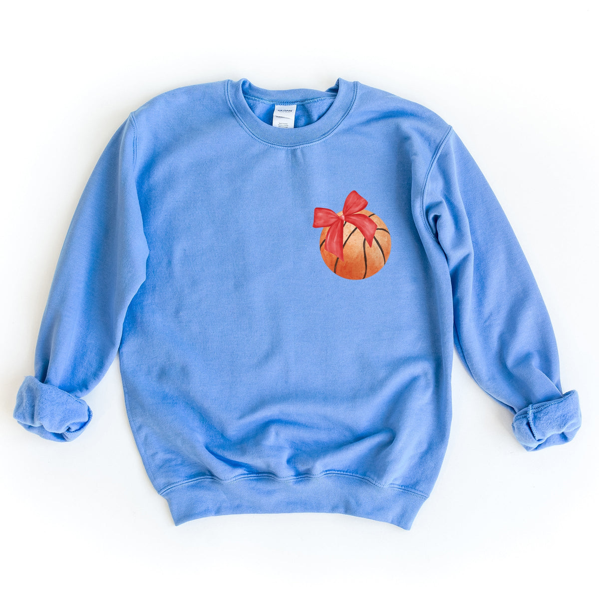 Watercolor Basketball Collage Coquette Front And Back Design - Women's Graphic Sweatshirt
