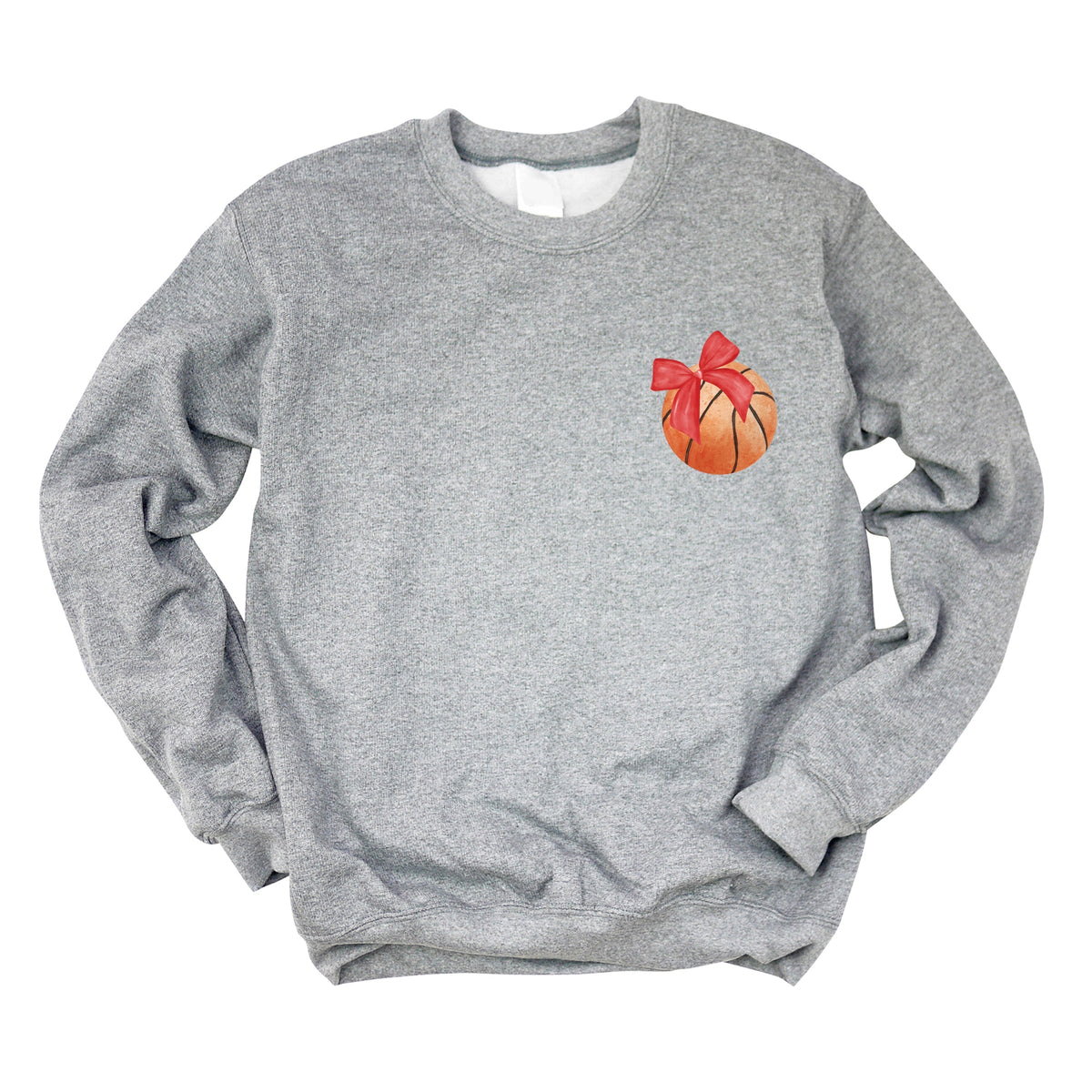 Watercolor Basketball Collage Coquette Front And Back Design - Women's Graphic Sweatshirt