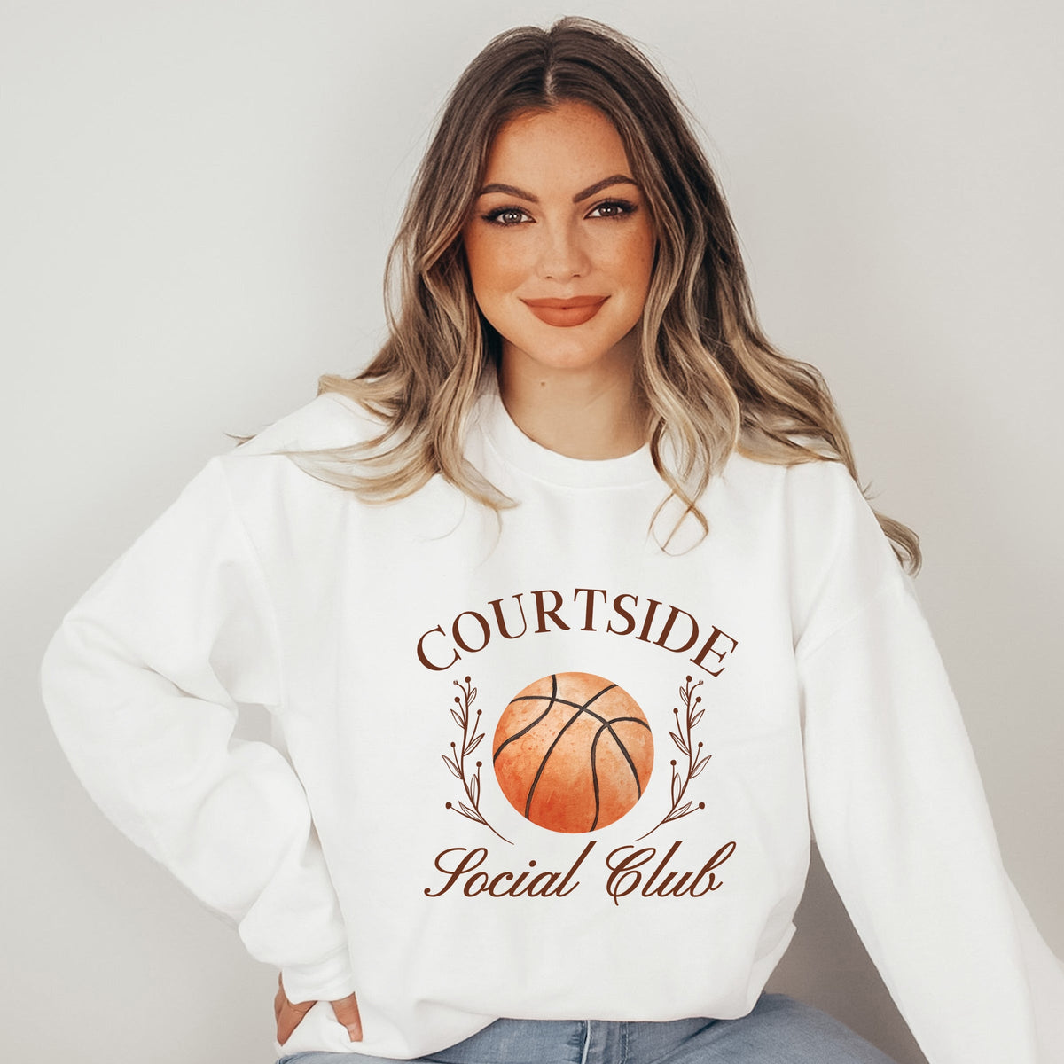 Basketball Courtside Social Club - Women's Graphic Sweatshirt