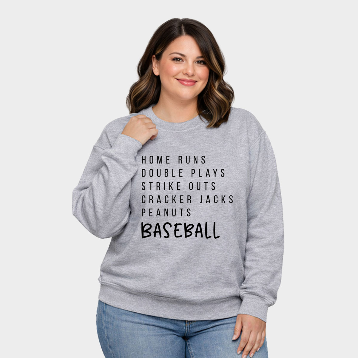 Baseball Words - Women's Plus Sized Graphic Sweatshirt
