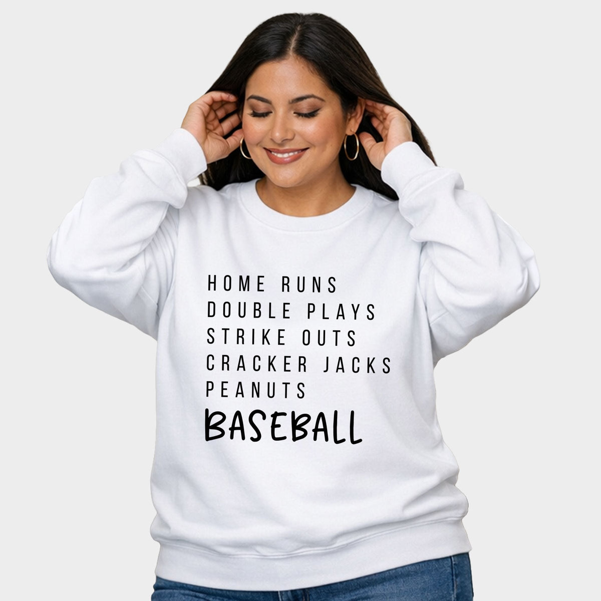Baseball Words - Women's Plus Sized Graphic Sweatshirt