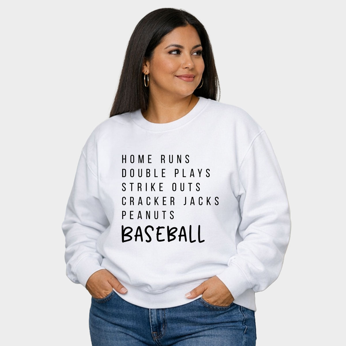 Baseball Words - Women's Plus Sized Graphic Sweatshirt