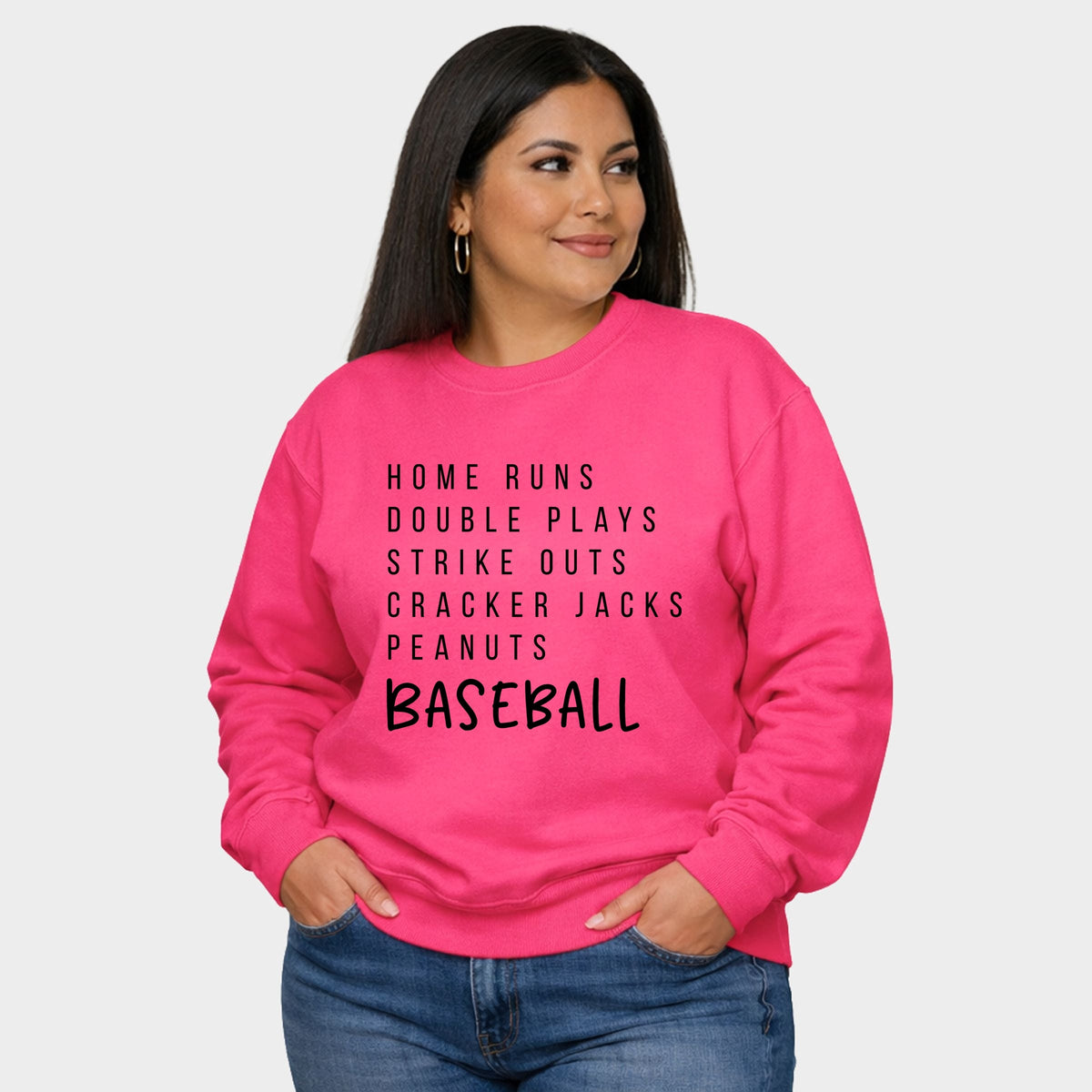 Baseball Words - Women's Plus Sized Graphic Sweatshirt