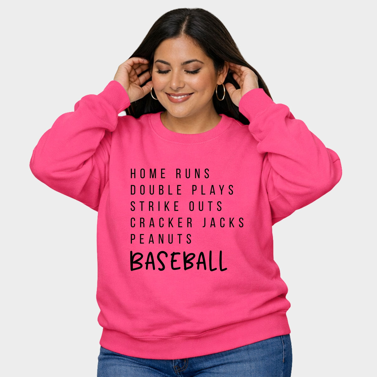 Baseball Words - Women's Plus Sized Graphic Sweatshirt