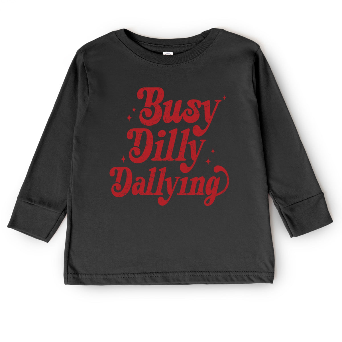 Busy Dilly Dallying Stars Distressed - Toddler Long Sleeve Graphic Tee