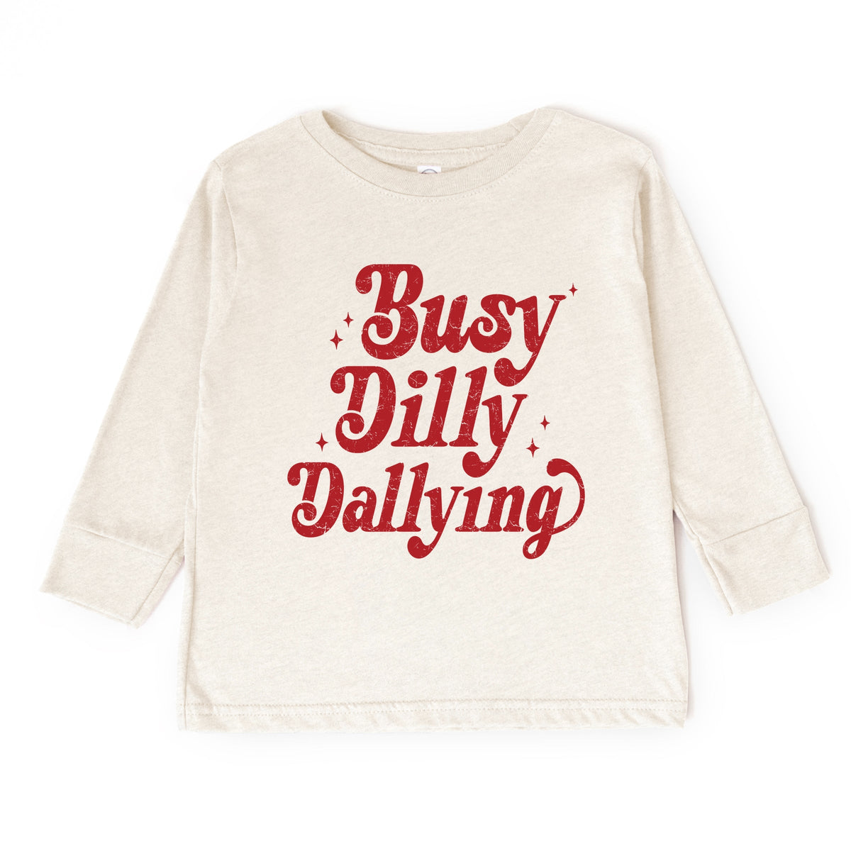 Busy Dilly Dallying Stars Distressed - Toddler Long Sleeve Graphic Tee