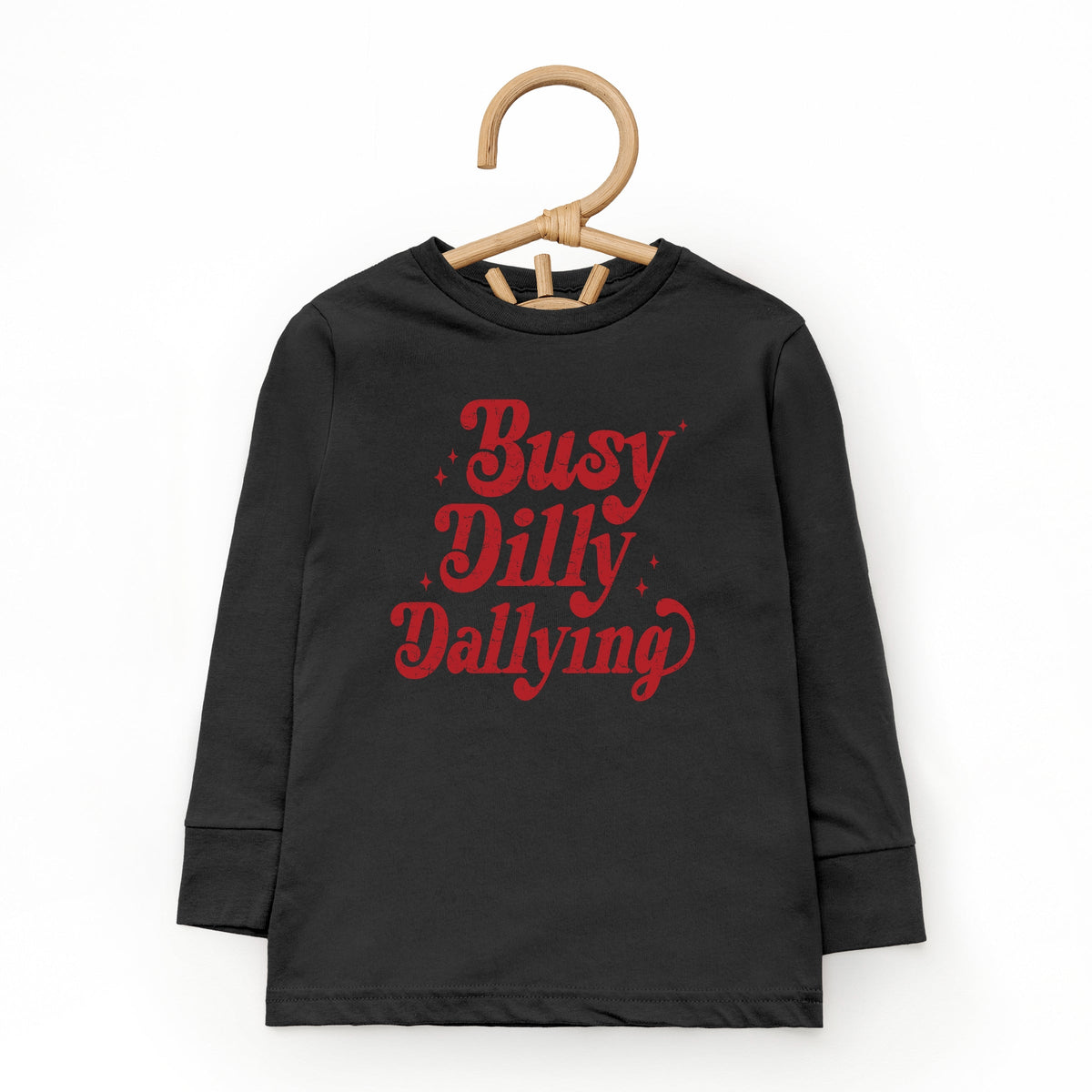 Busy Dilly Dallying Stars Distressed - Toddler Long Sleeve Graphic Tee