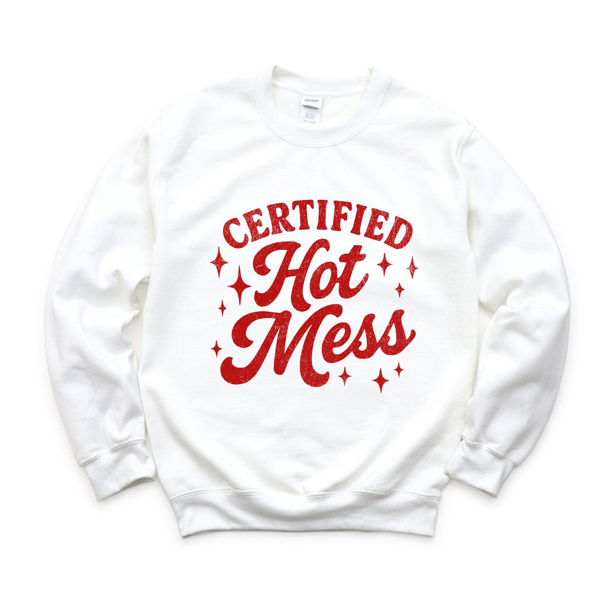 Certified Hot Mess Stars Distressed - Women's Graphic Sweatshirt