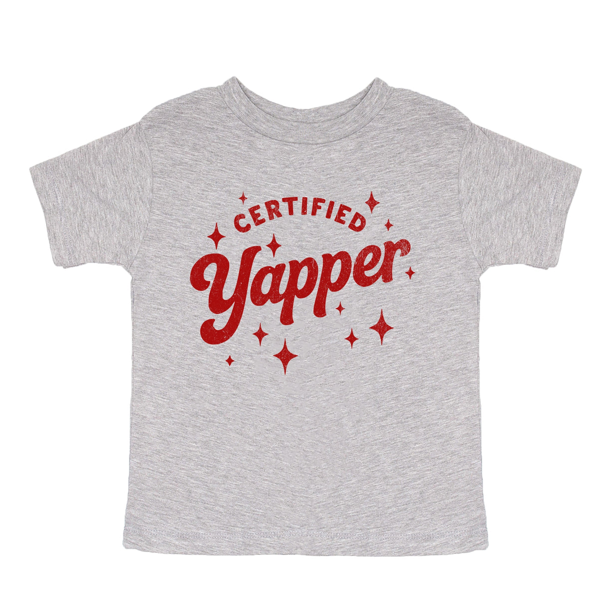 Certified Yapper Stars Distressed - Toddler Short Sleeve Graphic T-Shirt