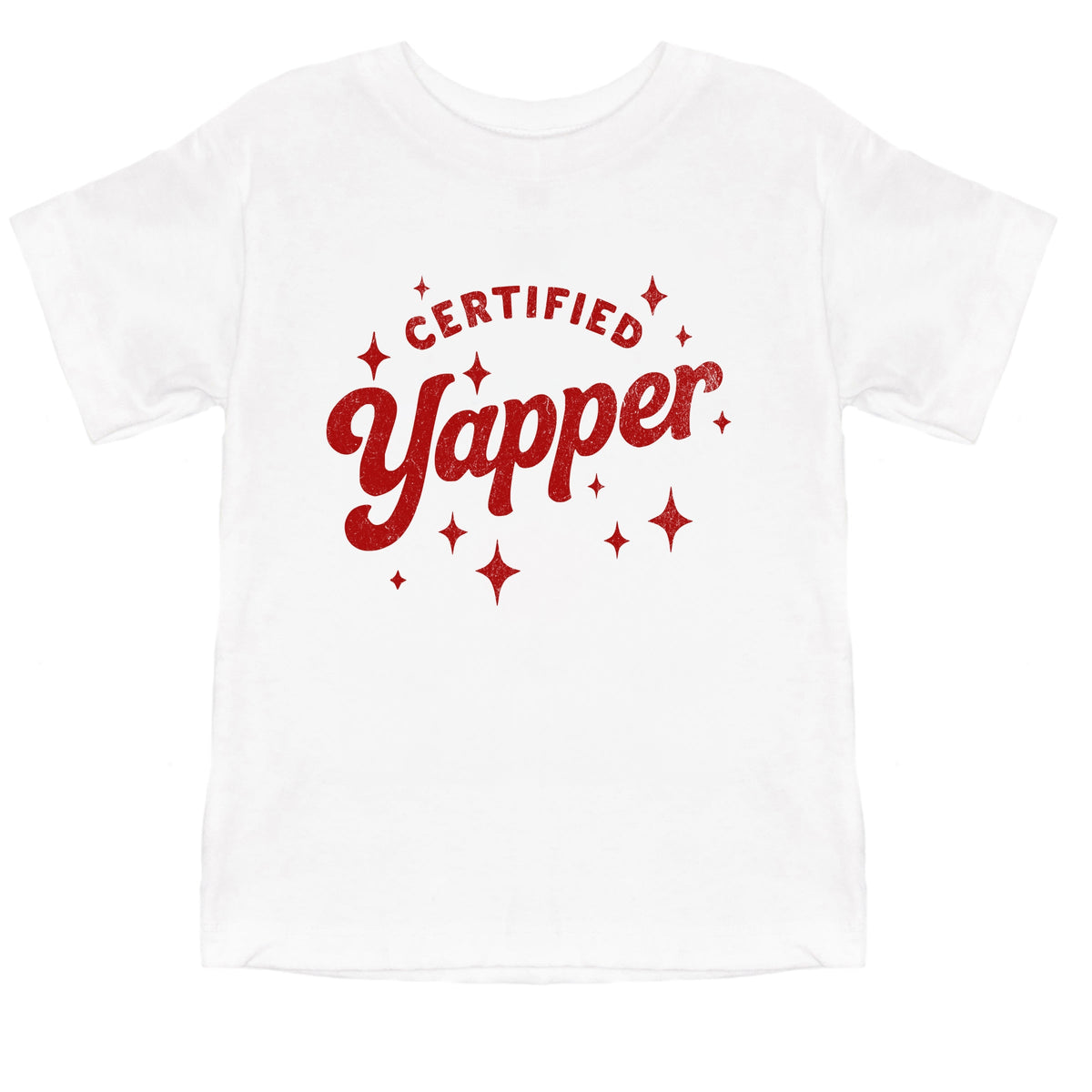 Certified Yapper Stars Distressed - Toddler Short Sleeve Graphic T-Shirt