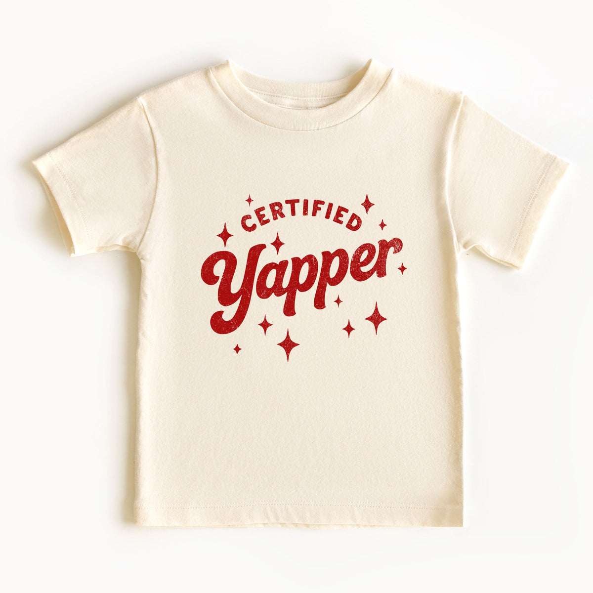 Certified Yapper Stars Distressed - Toddler Short Sleeve Graphic T-Shirt