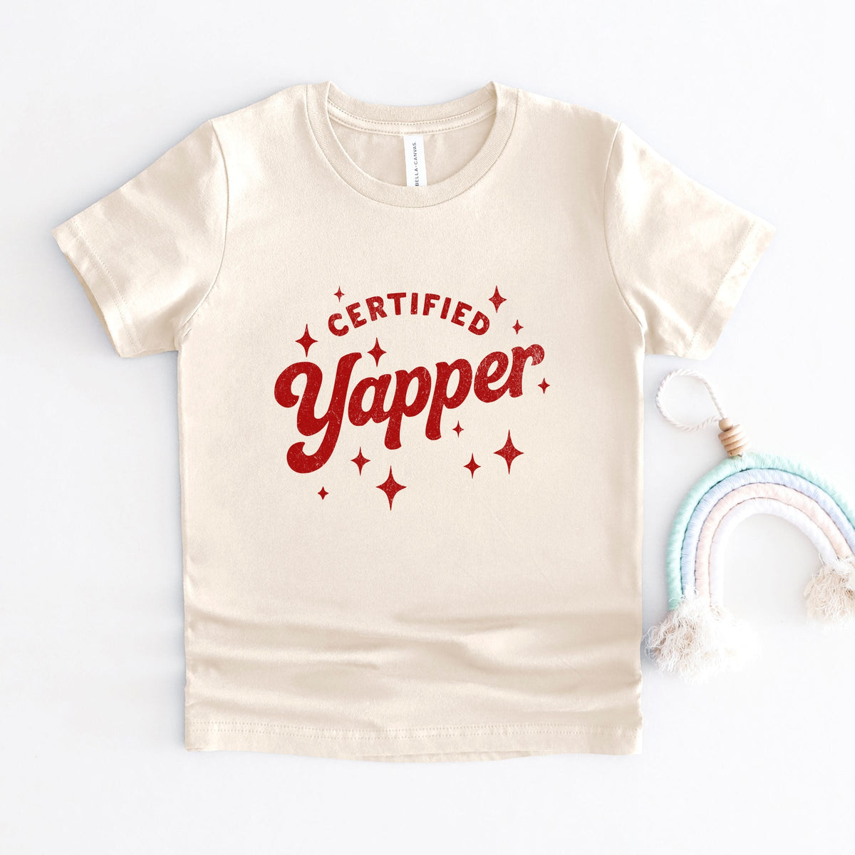 Certified Yapper Stars Distressed - Toddler Short Sleeve Graphic T-Shirt