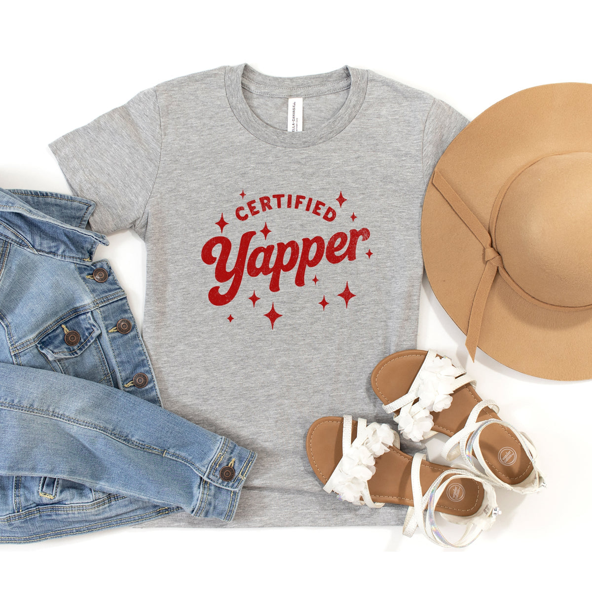 Certified Yapper Stars Distressed - Youth Short Sleeve Graphic T-Shirt