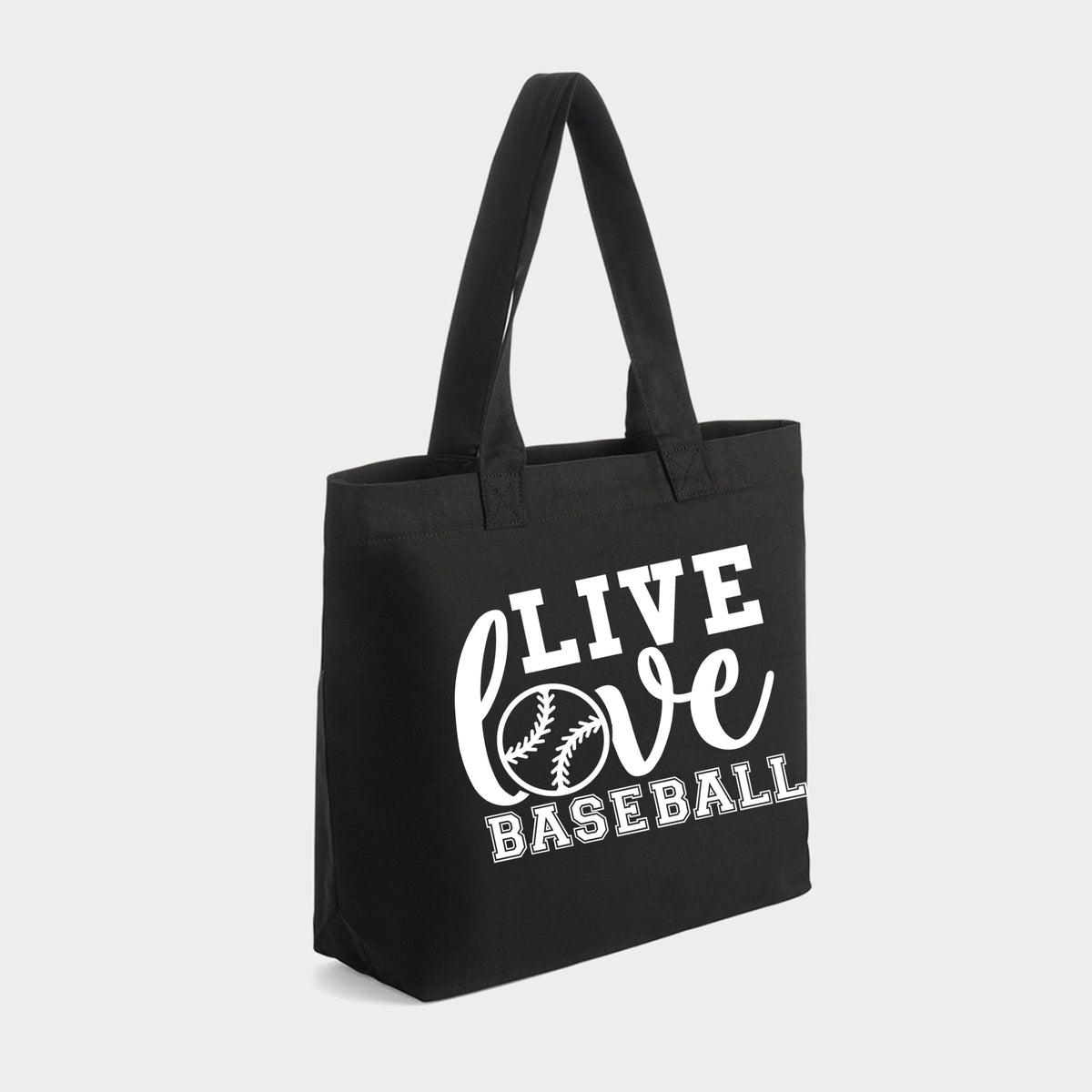 Live Love Baseball - Zippered Canvas Tote