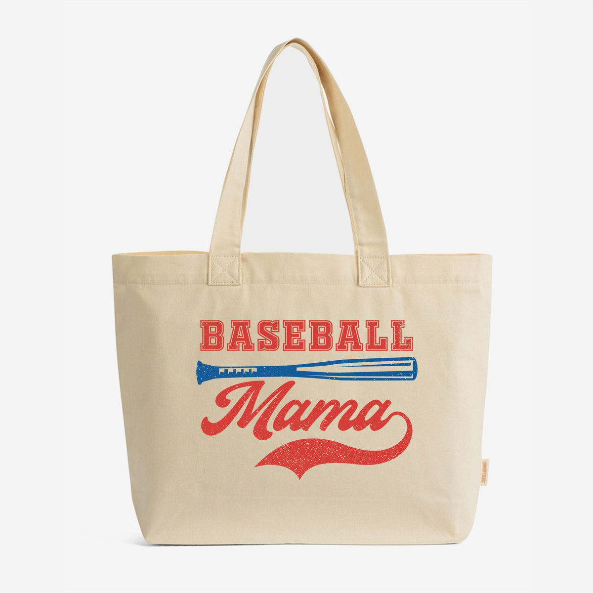 Baseball Mama Grunge - Zippered Canvas Tote