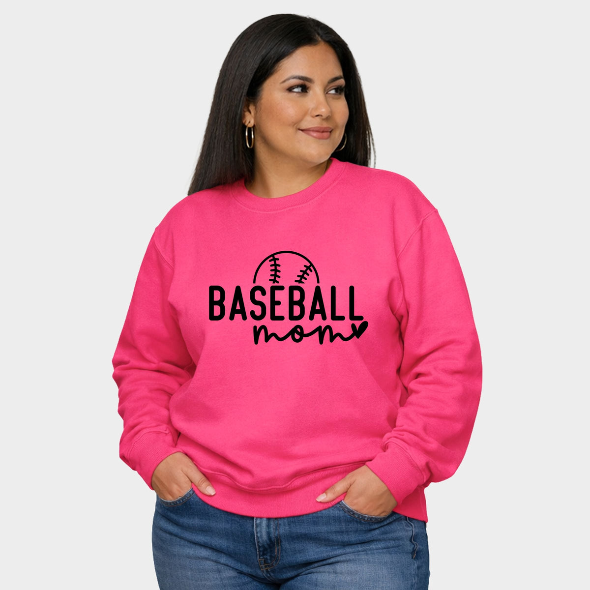 Baseball Mom Ball - Women's Plus Sized Graphic Sweatshirt