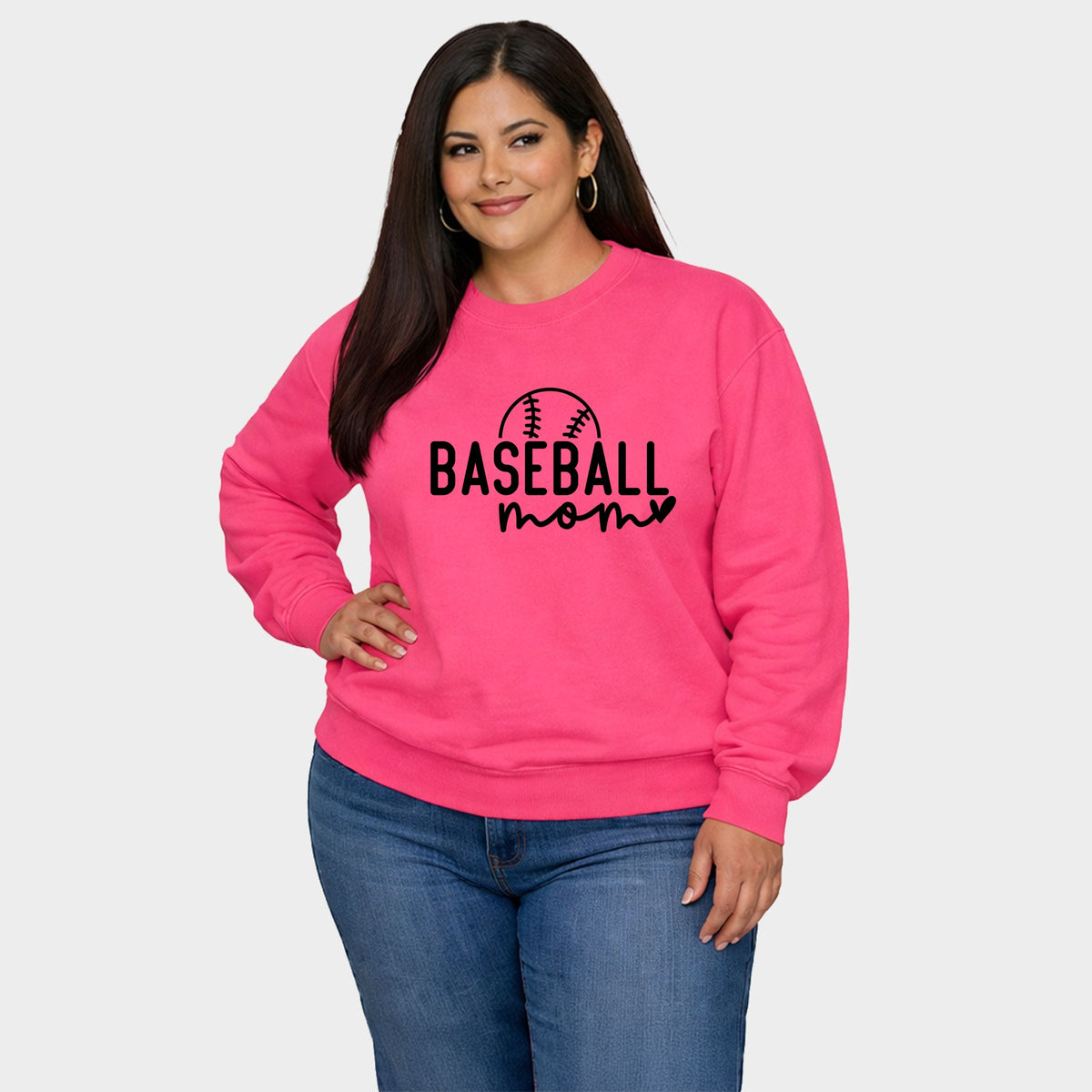 Baseball Mom Ball - Women's Plus Sized Graphic Sweatshirt