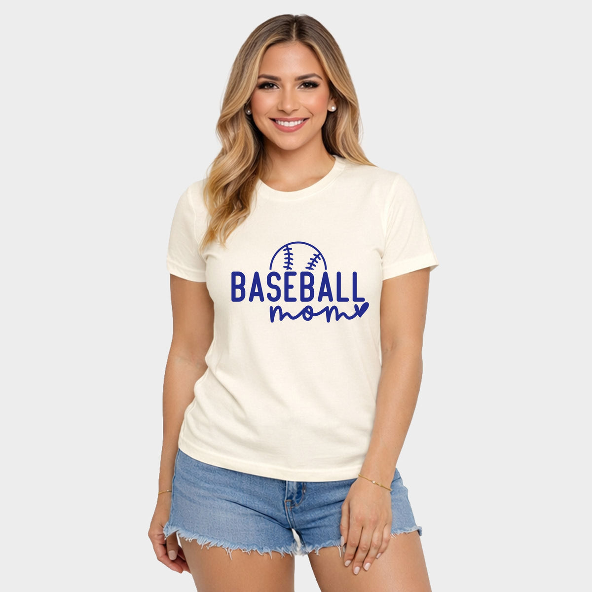 Baseball Mom Ball - Womens Short Sleeve Graphic T-Shirt