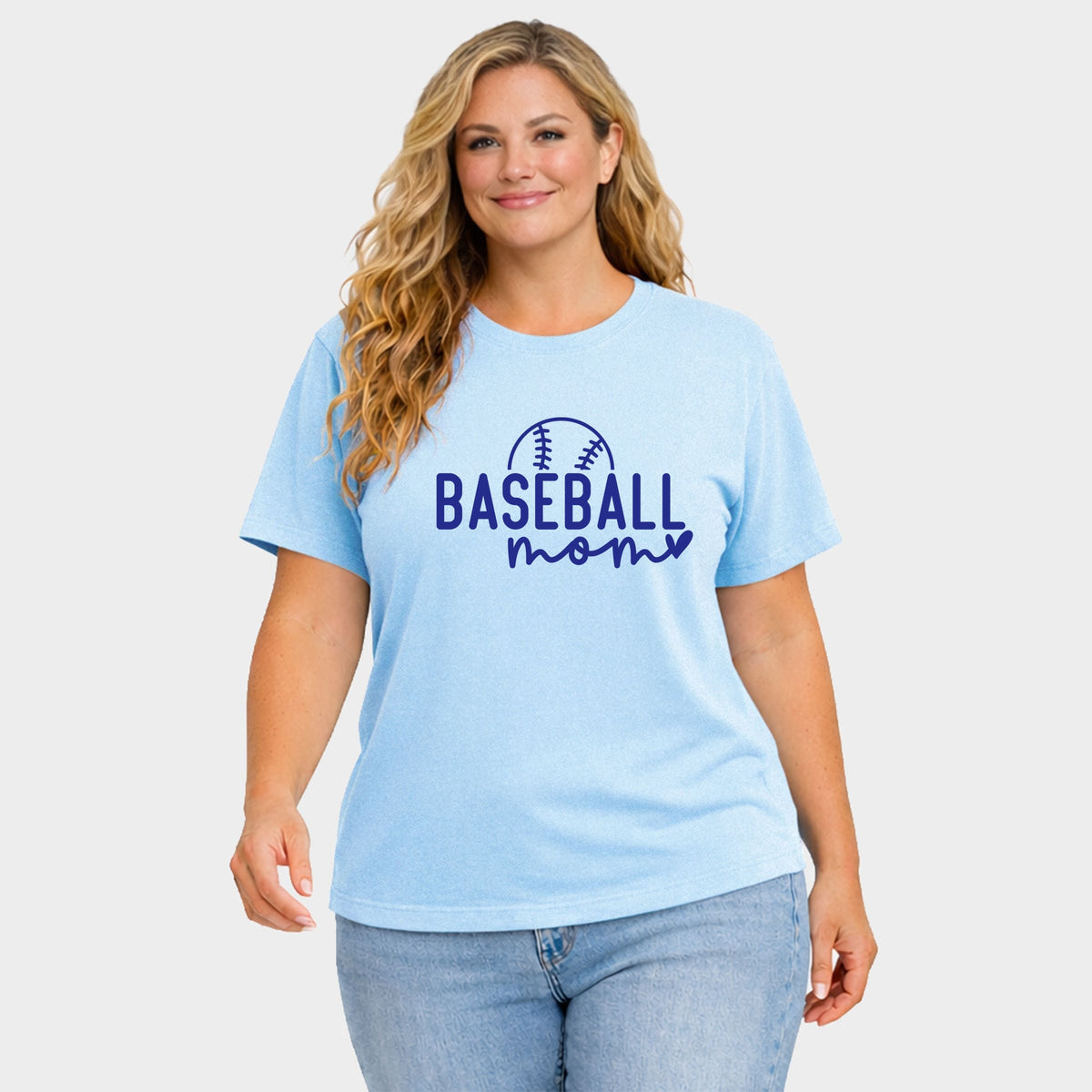 Baseball Mom Ball - Women's Plus Sized Garment Dyed Graphic T-Shirt