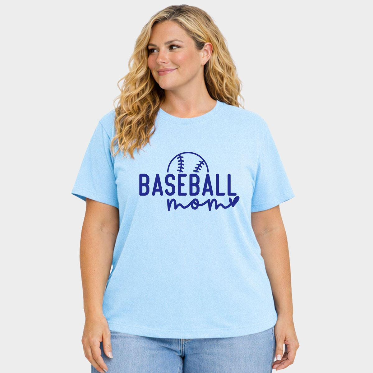 Baseball Mom Ball - Women's Plus Sized Garment Dyed Graphic T-Shirt