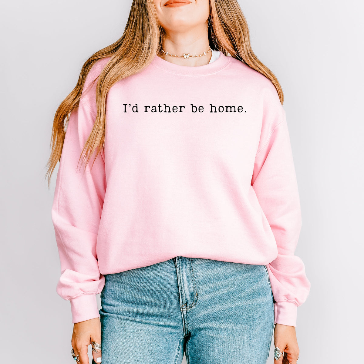 I'd Rather Be Home Typewriter - Women's Graphic Sweatshirt