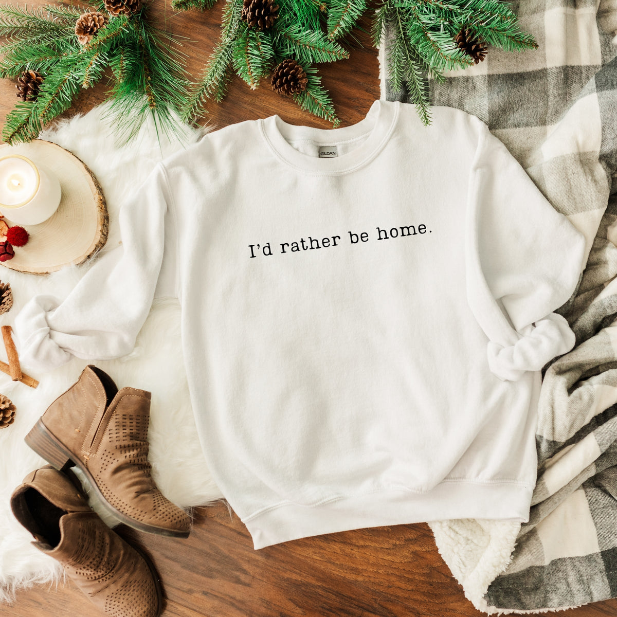 I'd Rather Be Home Typewriter - Women's Graphic Sweatshirt