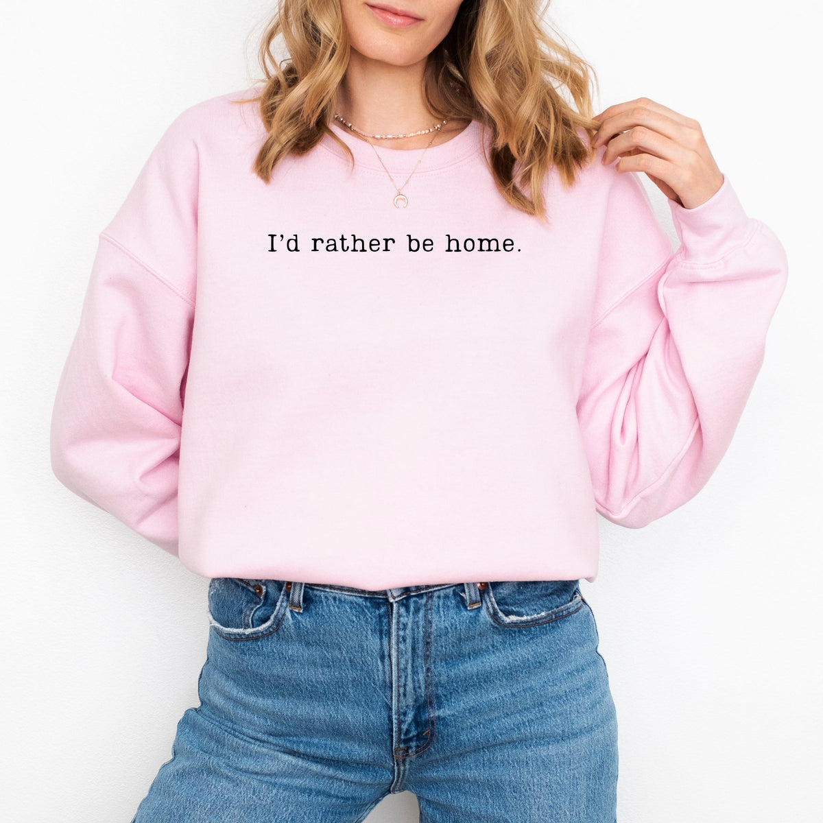 I'd Rather Be Home Typewriter - Women's Graphic Sweatshirt