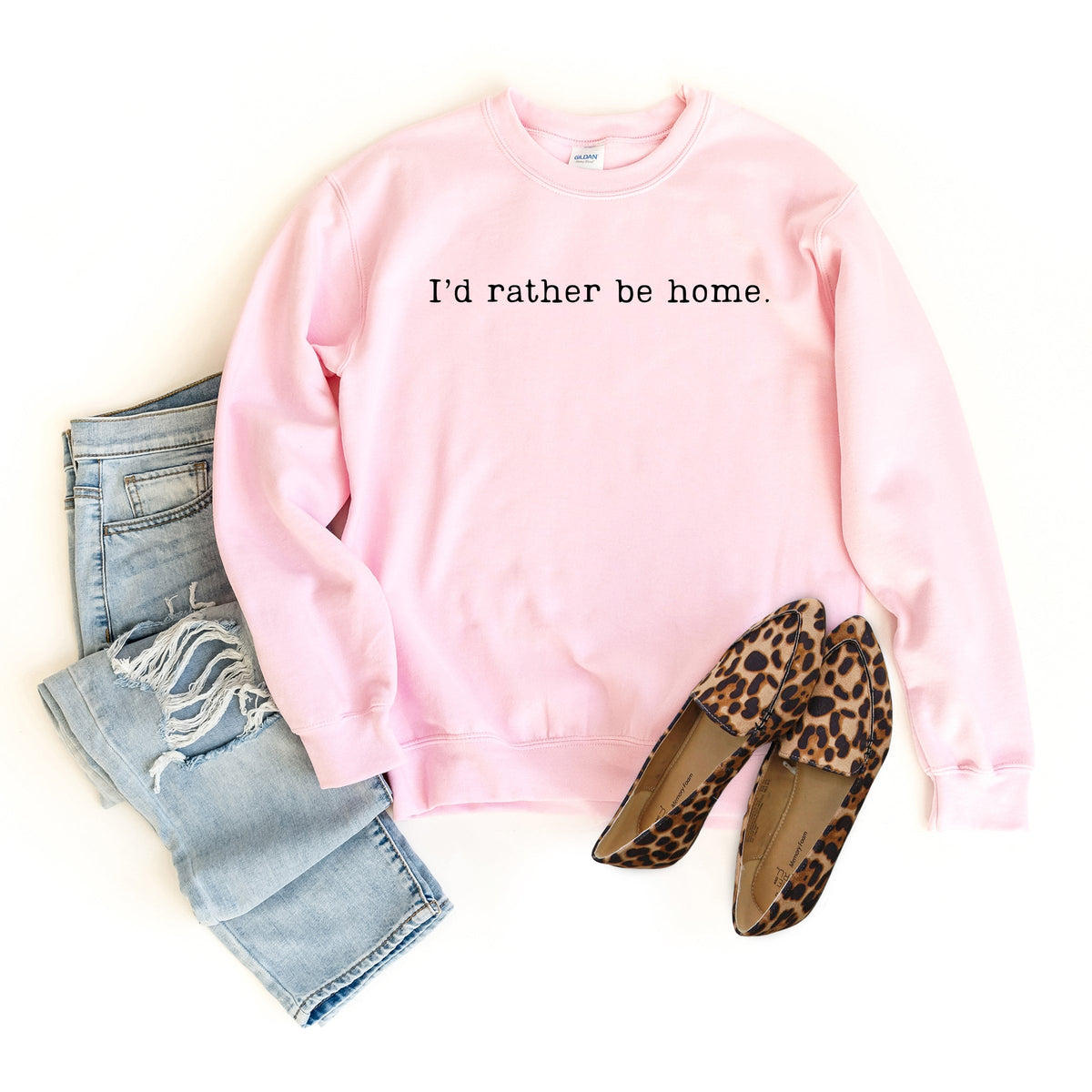 I'd Rather Be Home Typewriter - Women's Graphic Sweatshirt