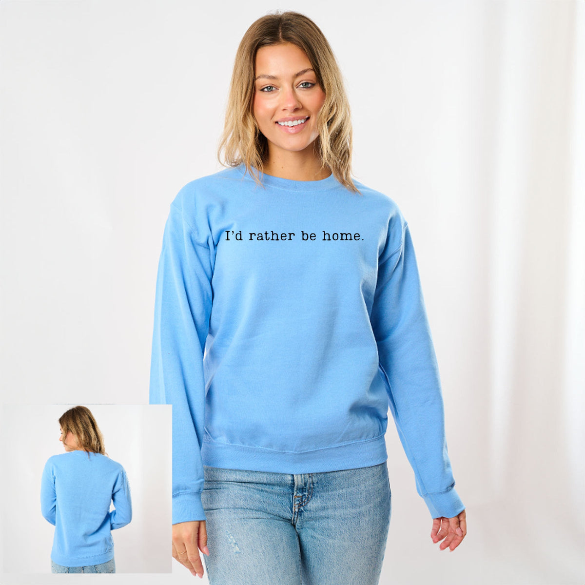 I'd Rather Be Home Typewriter - Women's Graphic Sweatshirt