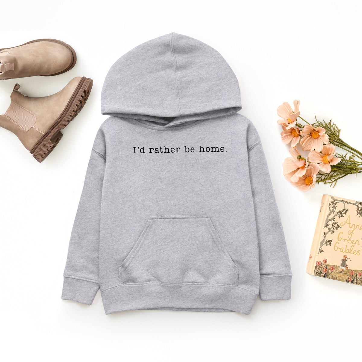 I'd Rather Be Home Typewriter - Youth Graphic Hoodie