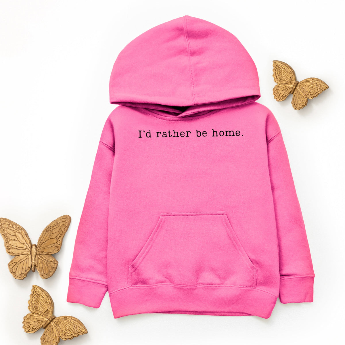 I'd Rather Be Home Typewriter - Youth Graphic Hoodie