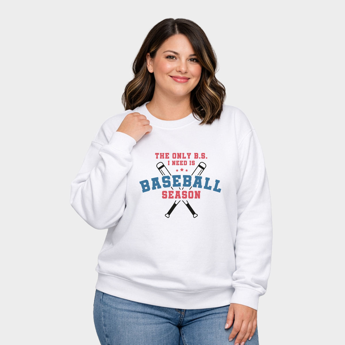 Baseball Season Bats - Women's Plus Sized Graphic Sweatshirt