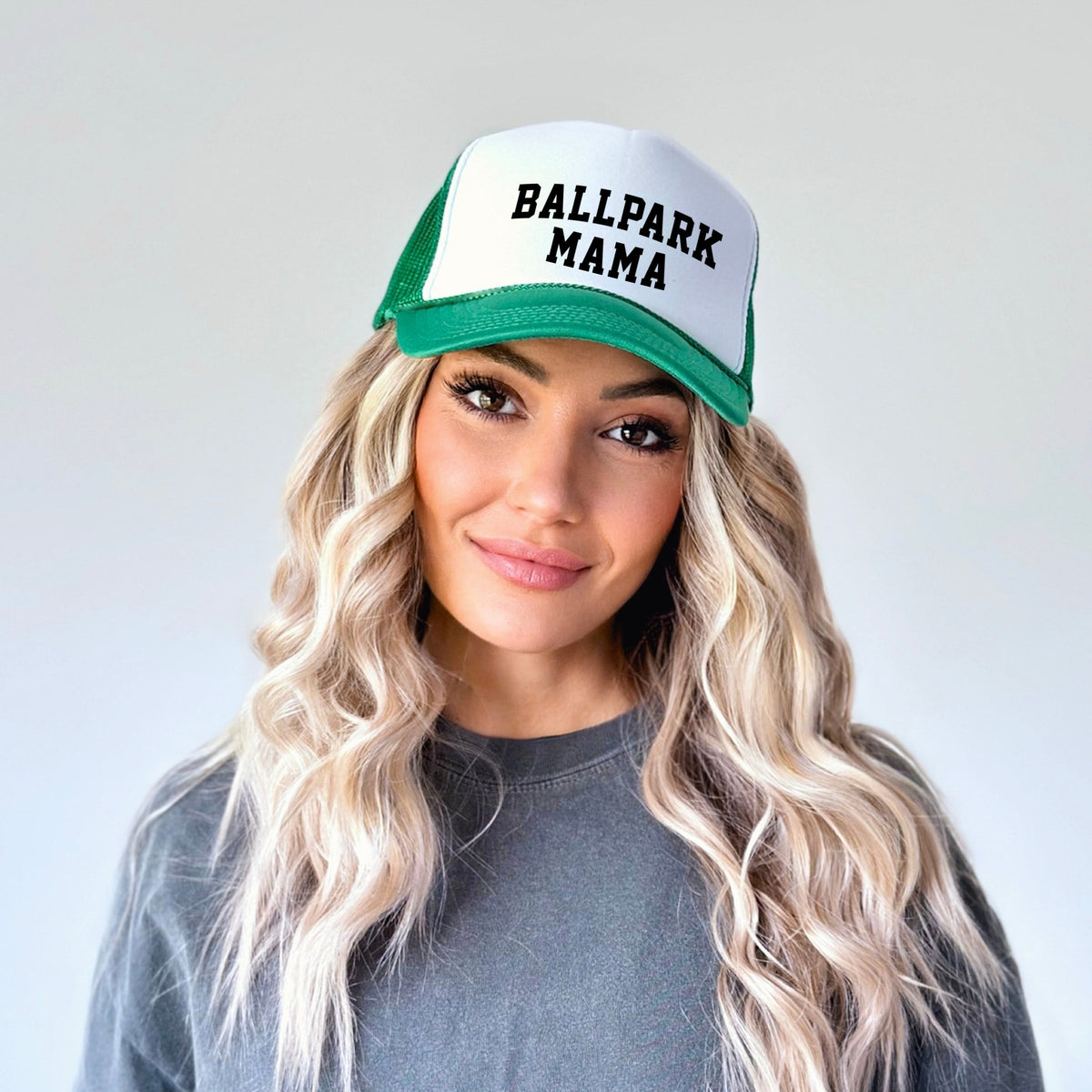 Varsity Ballpark Mama - Women's Graphic Foam Trucker Hat