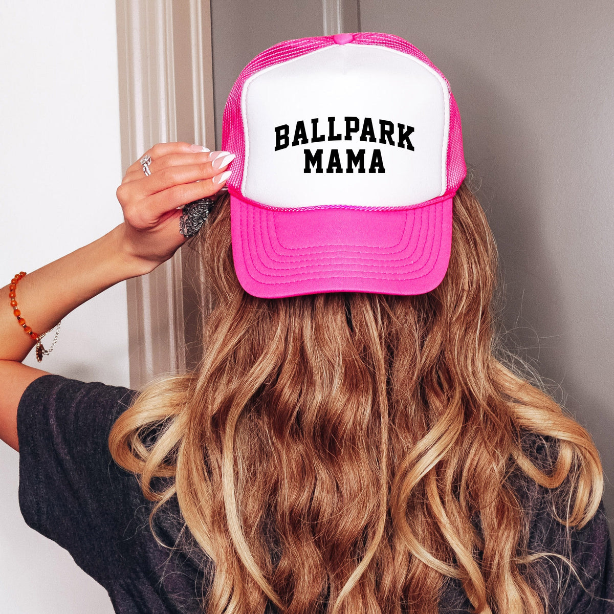 Varsity Ballpark Mama - Women's Graphic Foam Trucker Hat