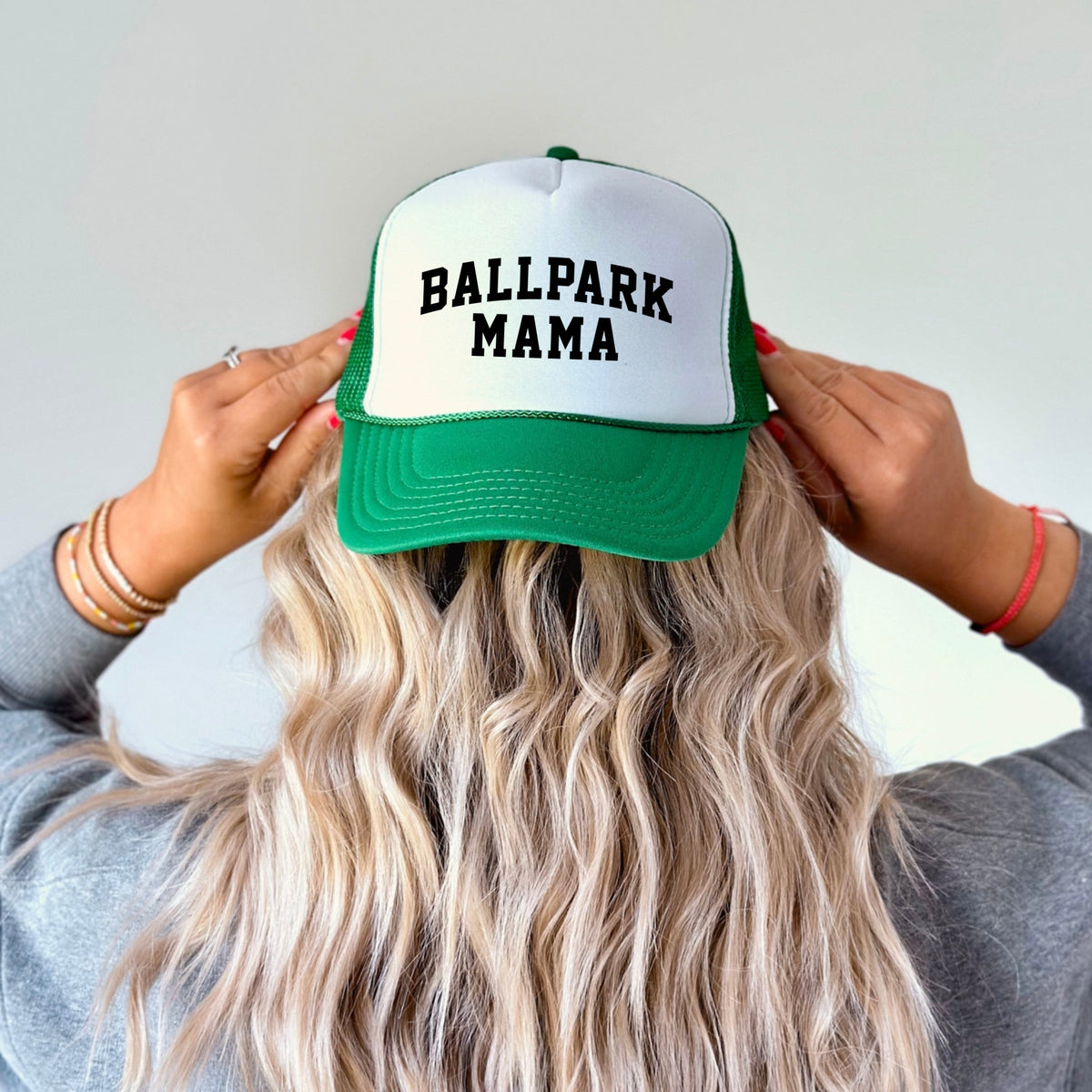 Varsity Ballpark Mama - Women's Graphic Foam Trucker Hat