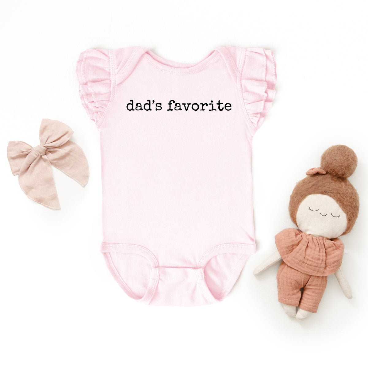 Dad's Favorite Typewriter - Baby Flutter Sleeve Bodysuit