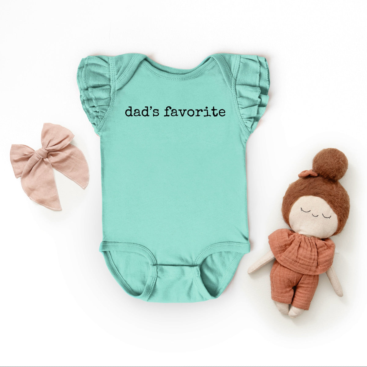 Dad's Favorite Typewriter - Baby Flutter Sleeve Bodysuit