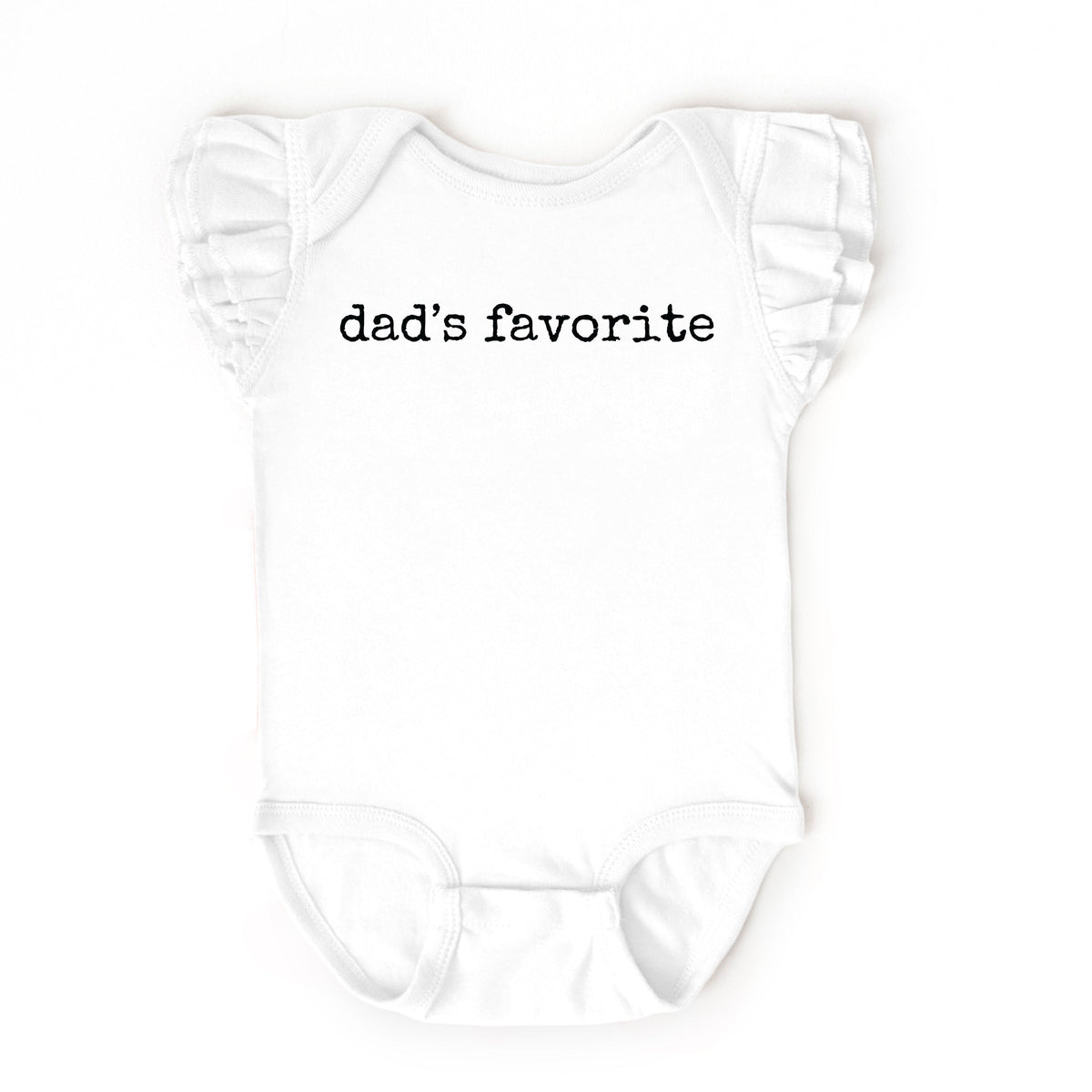Dad's Favorite Typewriter - Baby Flutter Sleeve Bodysuit