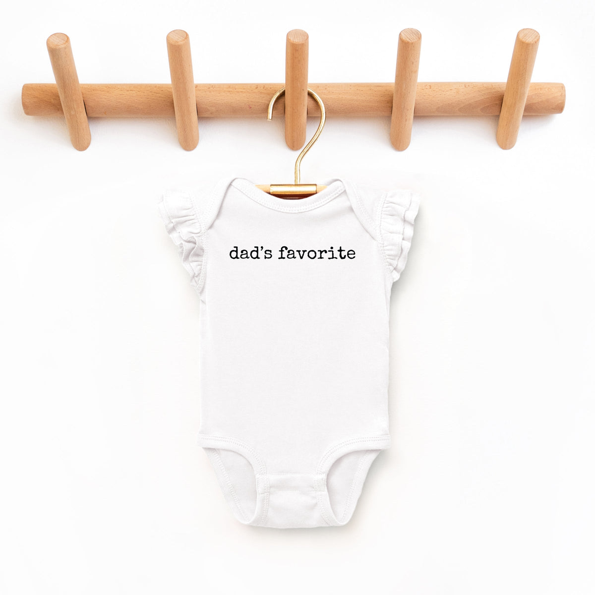 Dad's Favorite Typewriter - Baby Flutter Sleeve Bodysuit