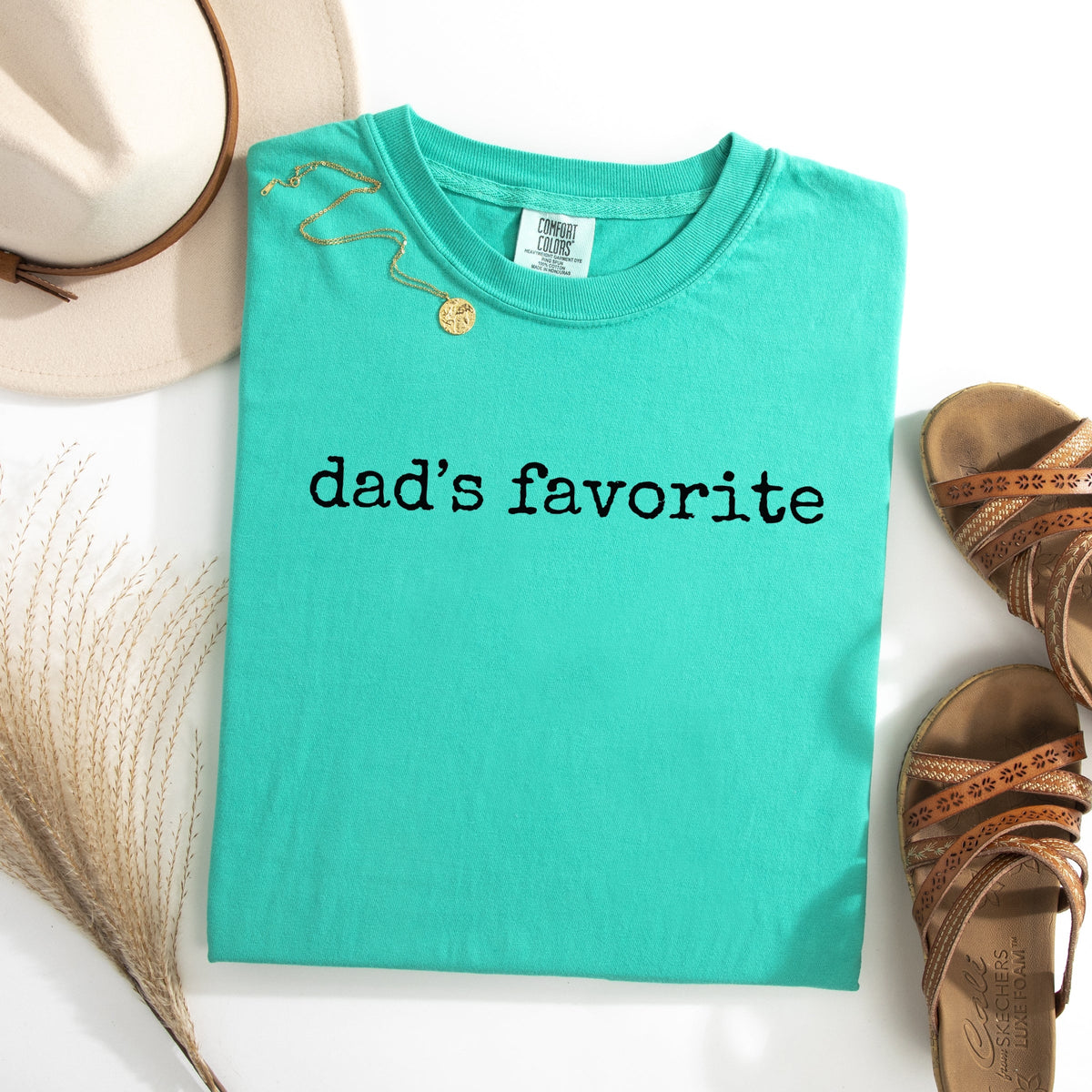 Dad's Favorite Typewriter - Women's Garment Dyed Graphic T-Shirt