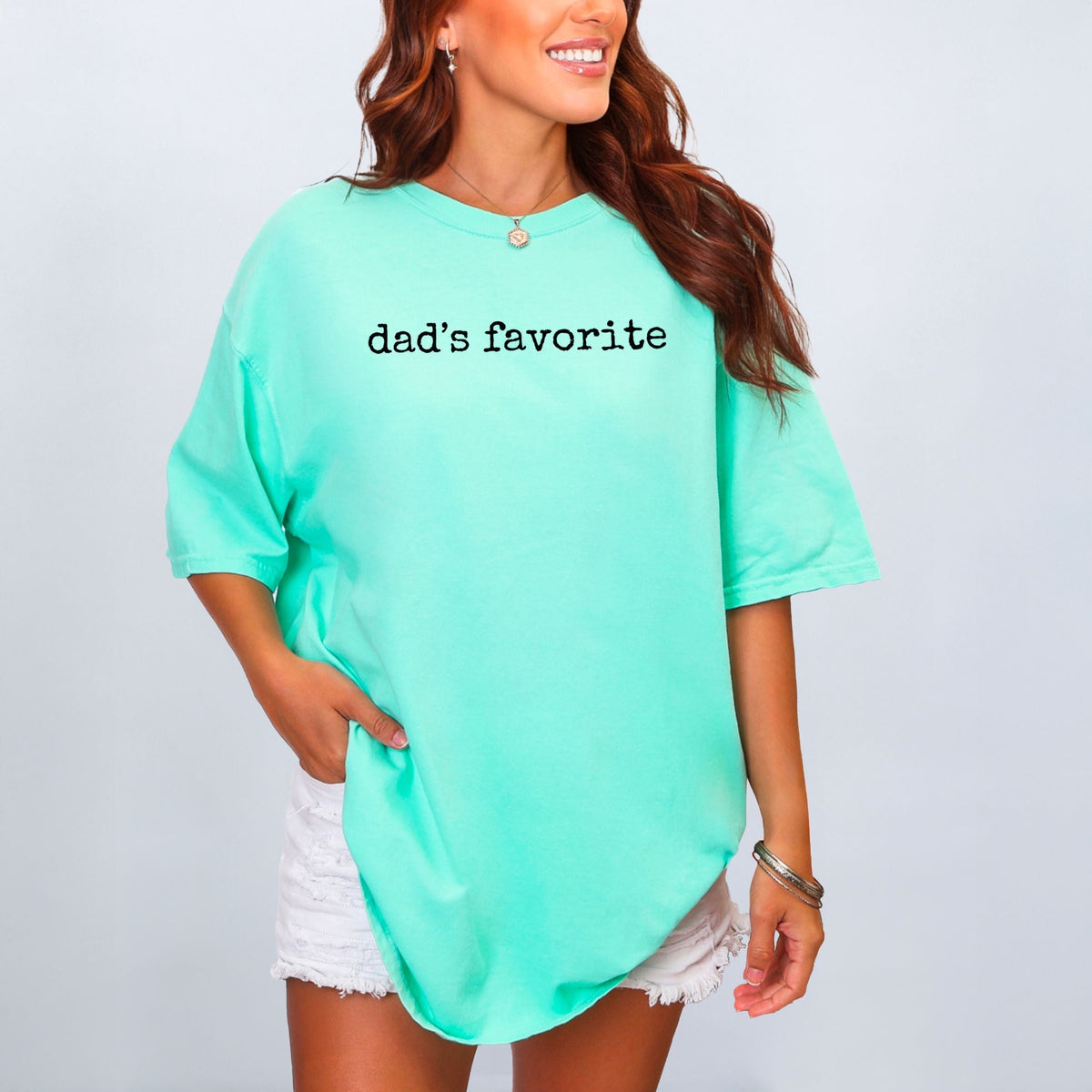 Dad's Favorite Typewriter - Women's Garment Dyed Graphic T-Shirt