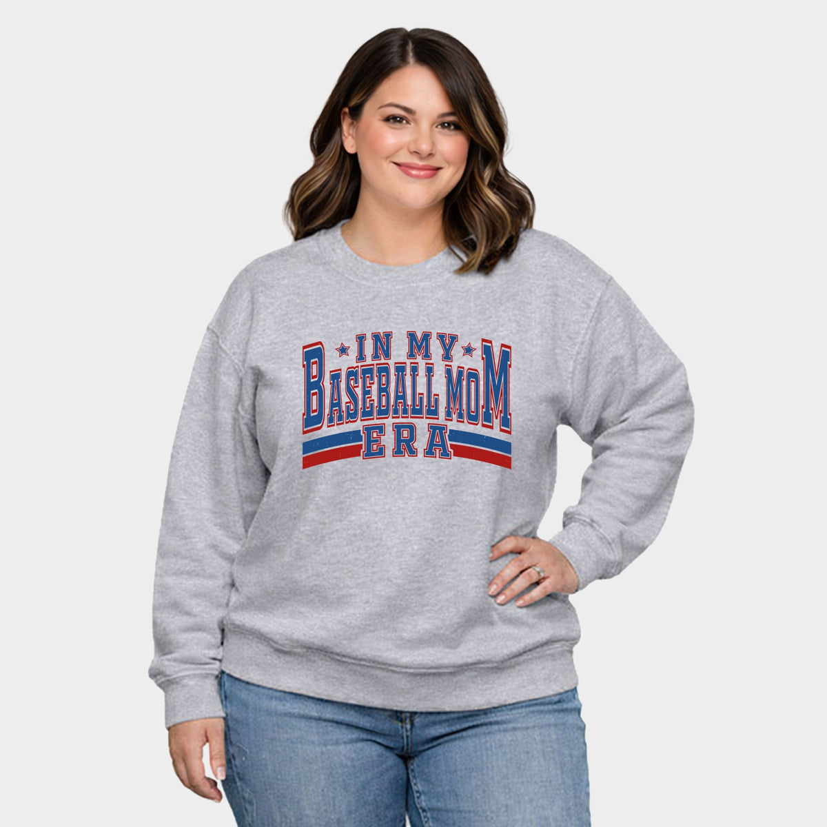 In My Baseball Mom Era - Women's Plus Sized Graphic Sweatshirt
