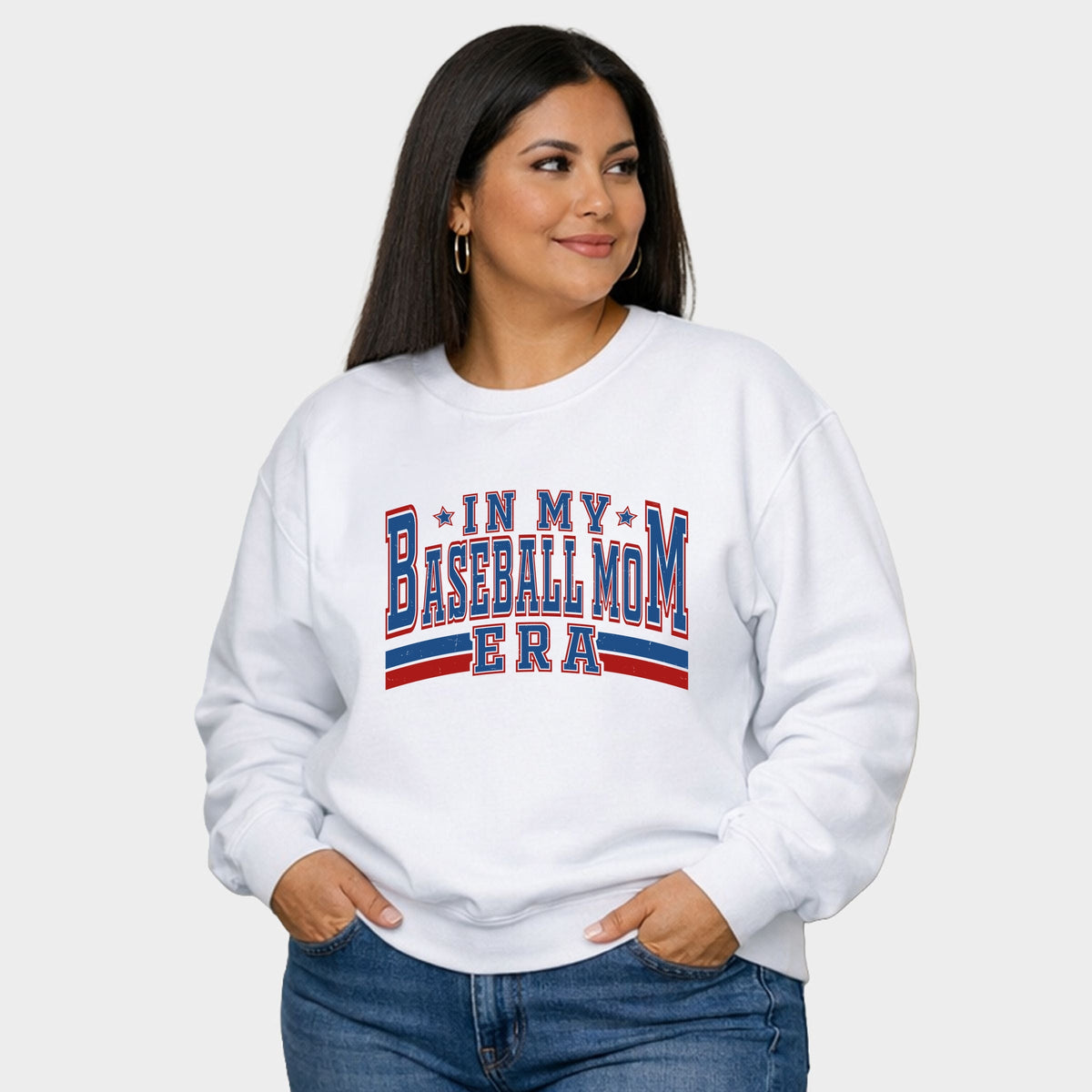 In My Baseball Mom Era - Women's Plus Sized Graphic Sweatshirt