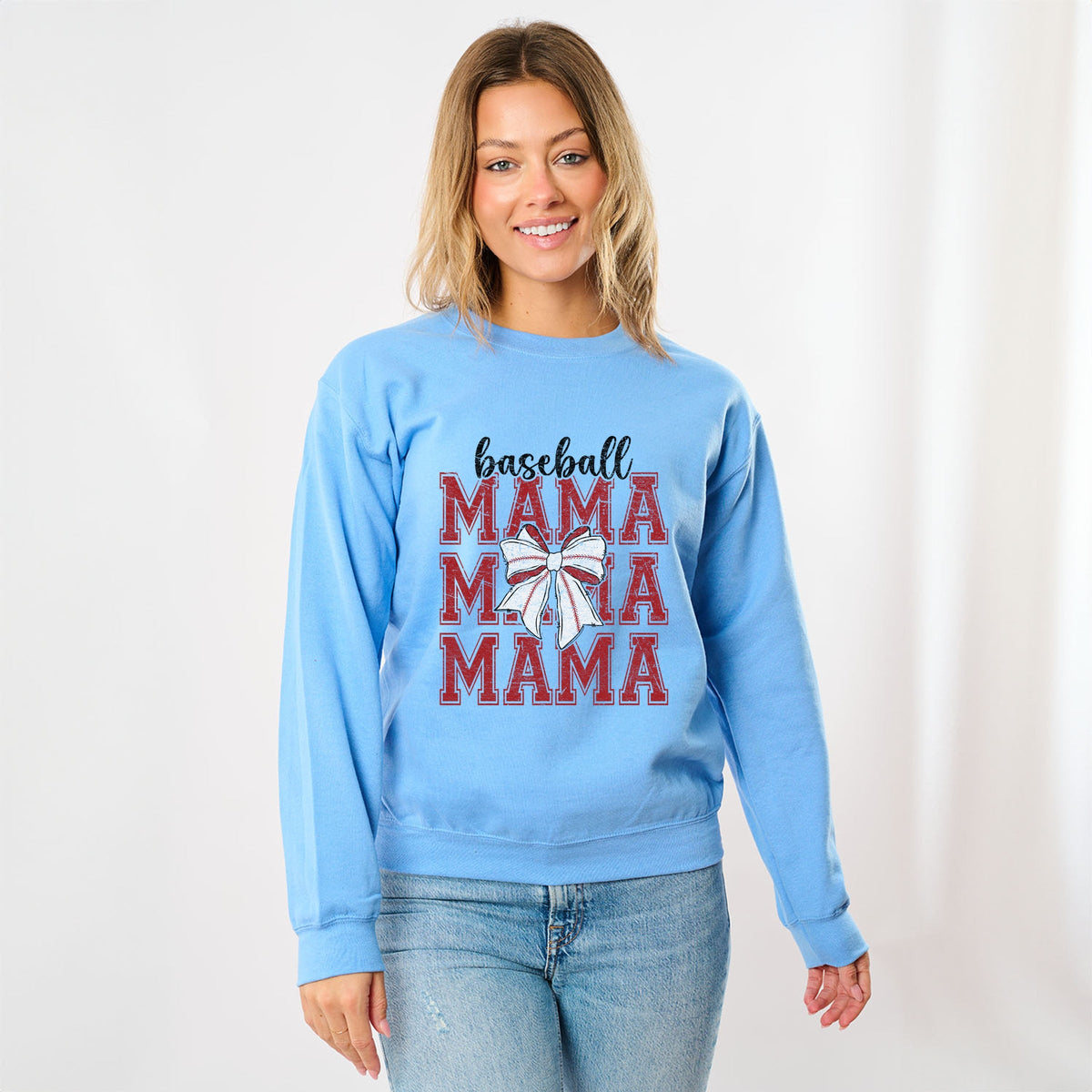 Baseball Mama Stacked Coquette - Women's Graphic Sweatshirt