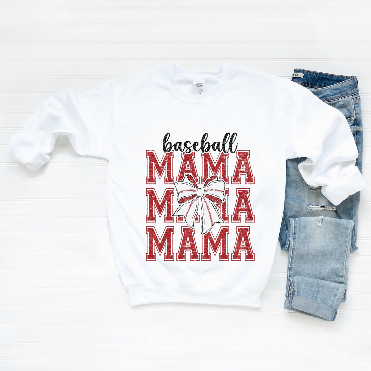 Baseball Mama Stacked Coquette - Women's Graphic Sweatshirt